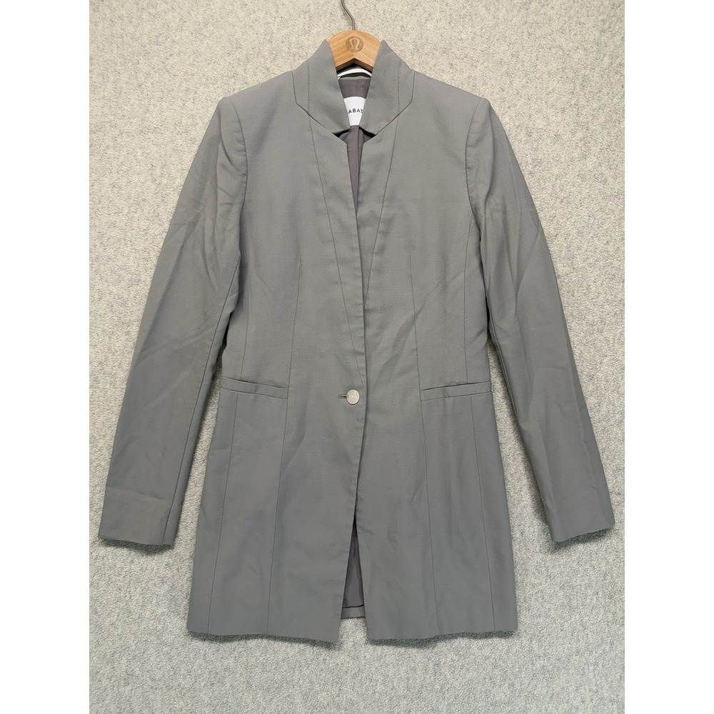 Babaton Wool Blend Longline Blazer Jacket Gray Women's Size 4 Career